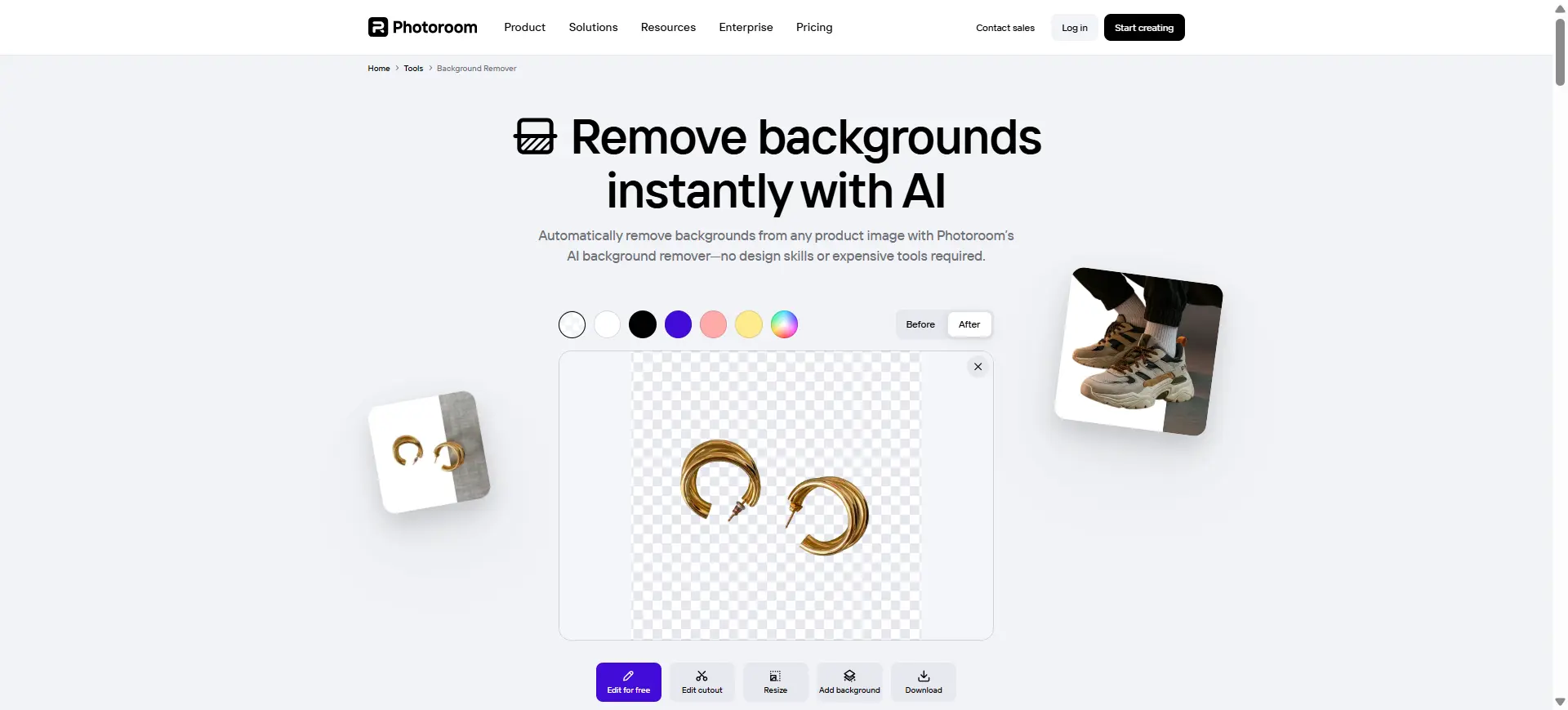 photoroom bg remover