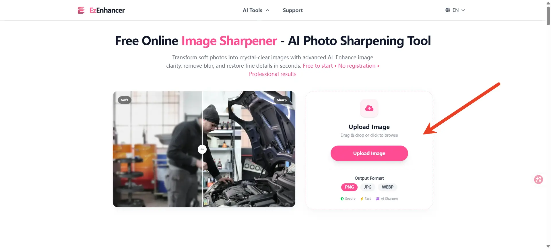 ezenhancer sharpen image usage