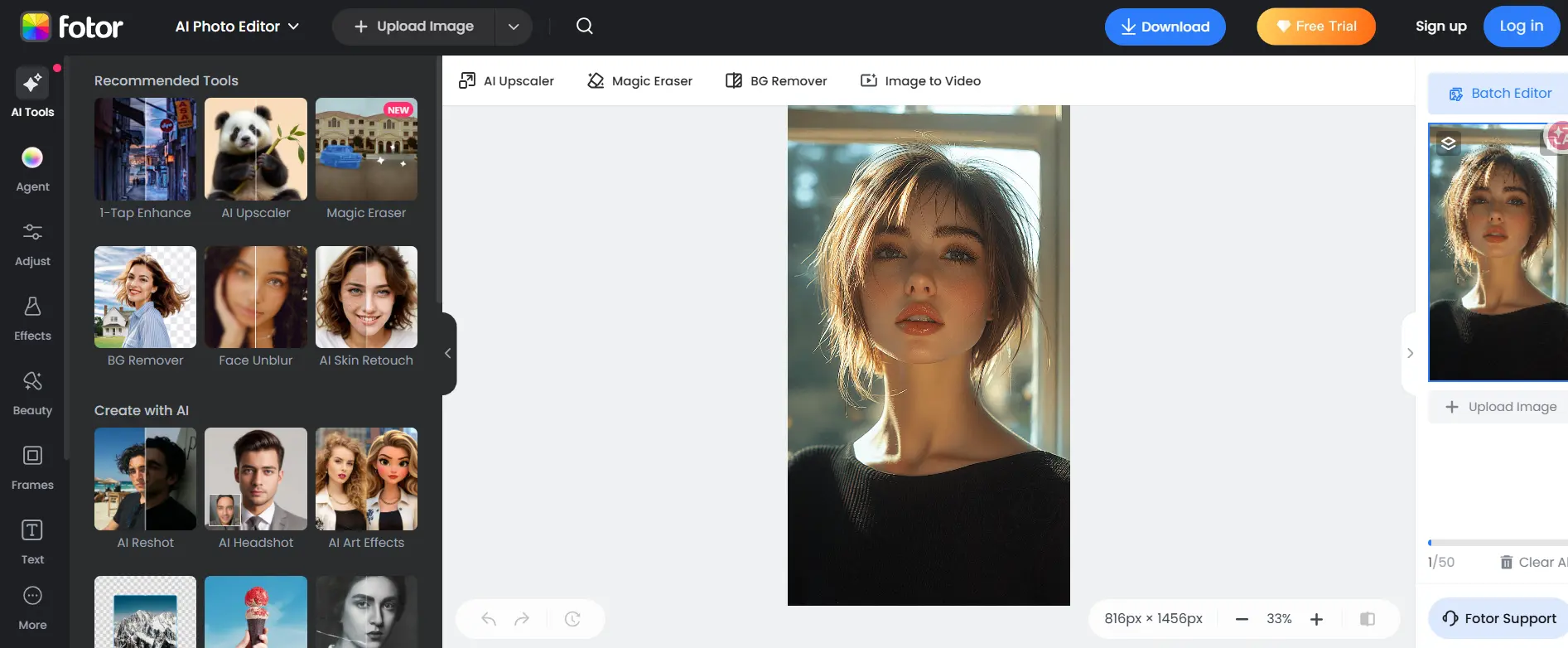 fotor image  upscaler