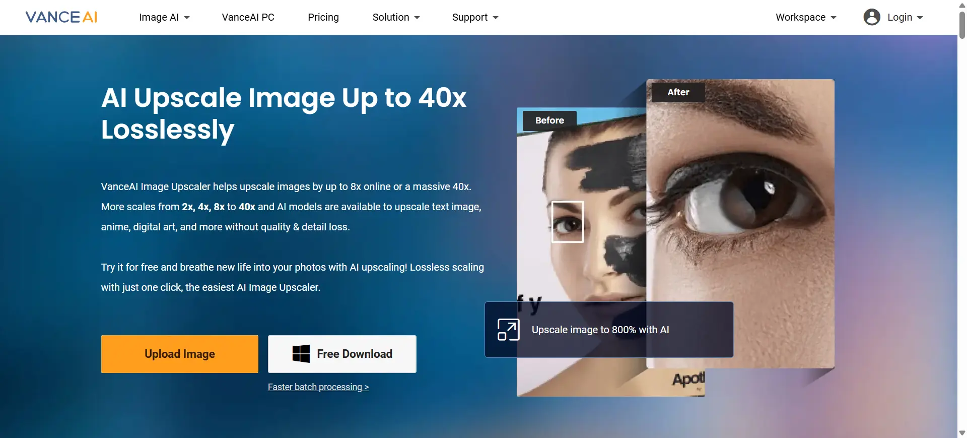 vance ai image  upscaler