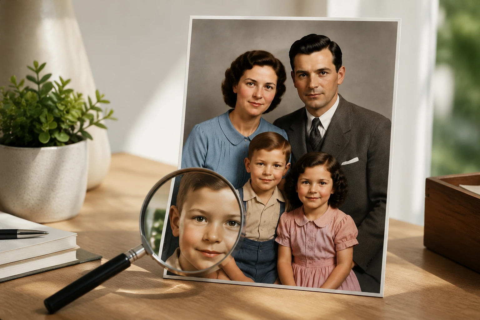 upscaled colorized old photo prepared for printing and sharing