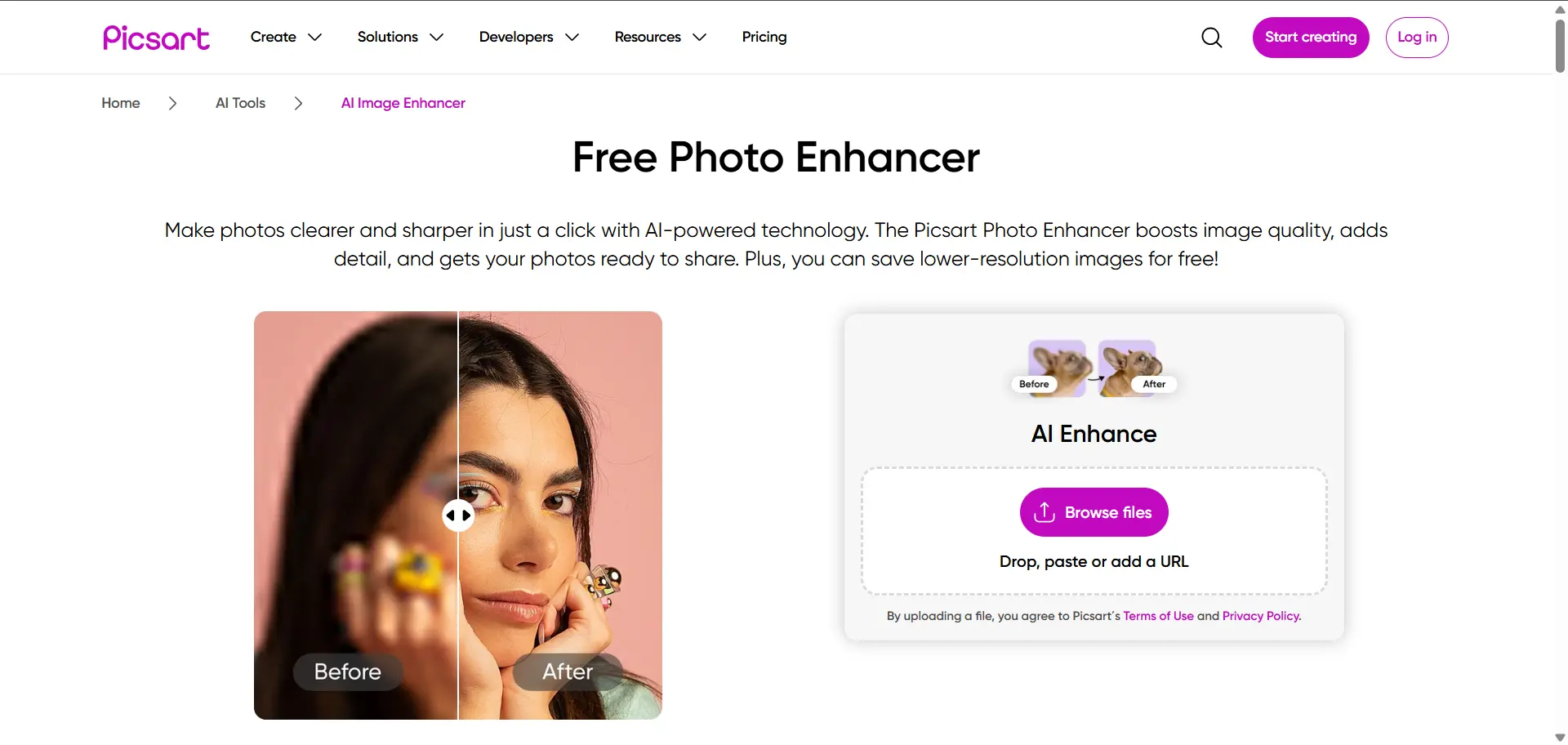picsart photo enhancer